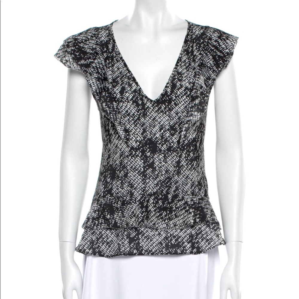 Parker Printed V-Neck Blouse